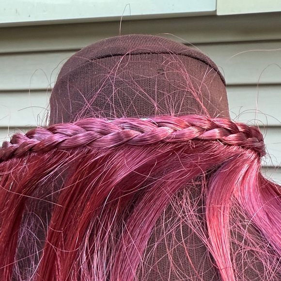 Vibrant Burgundy Headband and Blonde Scrunchie With Hair Extensions - Set of 2 - Picture 3 of 8